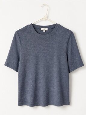 Michael Stars Blue Gray Short Sleeve Knit Tee Top Medium Made in USA